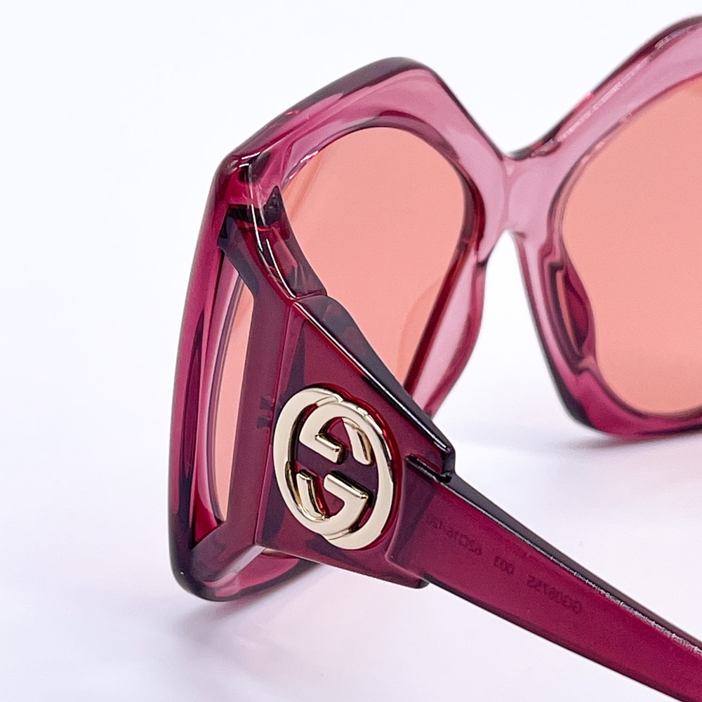 NEW GUCCI GG0875S 003 OVERSIZED PINK WOMEN SUNGLASSES GUCCI - Picture 8 of 16